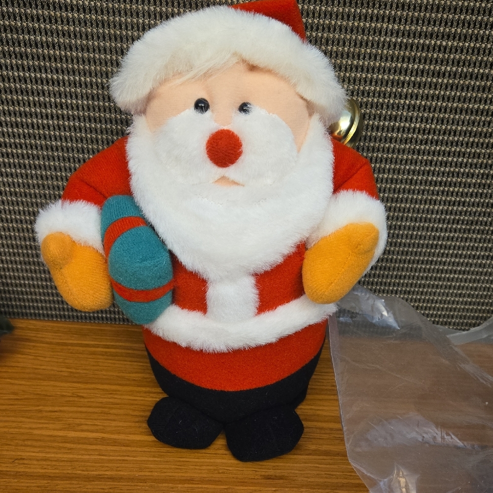 Vintage 1995 Avon Gift Collection Dancing‎ Santa Plush with Original Bag